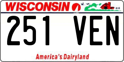 WI license plate 251VEN