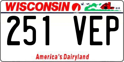 WI license plate 251VEP
