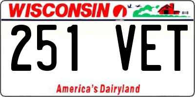 WI license plate 251VET