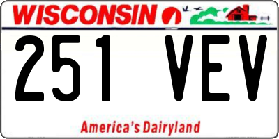 WI license plate 251VEV