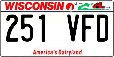 WI license plate 251VFD