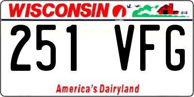 WI license plate 251VFG