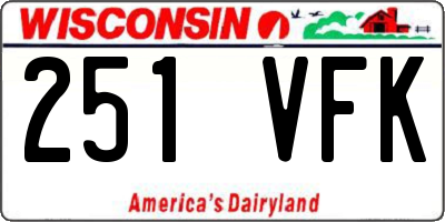 WI license plate 251VFK
