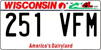 WI license plate 251VFM