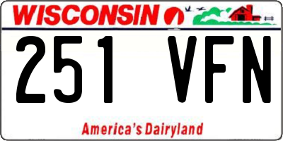 WI license plate 251VFN