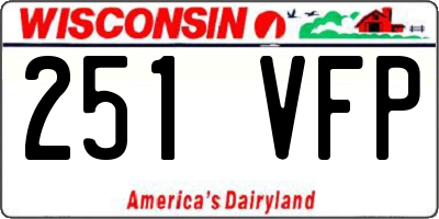WI license plate 251VFP
