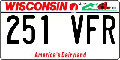 WI license plate 251VFR