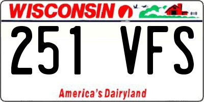 WI license plate 251VFS