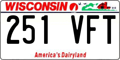 WI license plate 251VFT