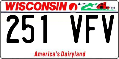 WI license plate 251VFV