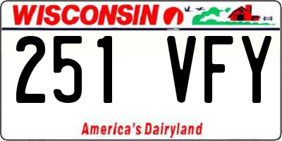 WI license plate 251VFY