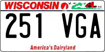 WI license plate 251VGA