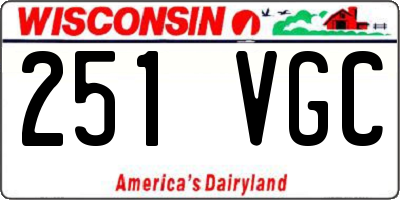 WI license plate 251VGC