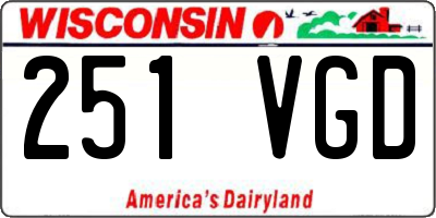 WI license plate 251VGD