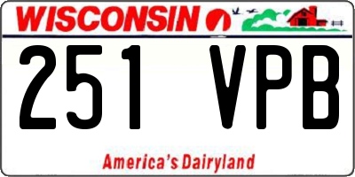 WI license plate 251VPB