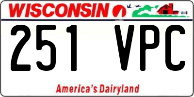 WI license plate 251VPC