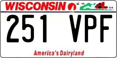 WI license plate 251VPF