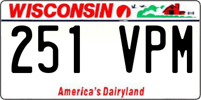 WI license plate 251VPM