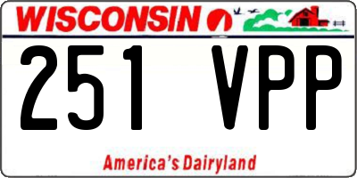 WI license plate 251VPP