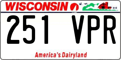 WI license plate 251VPR