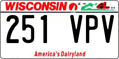 WI license plate 251VPV