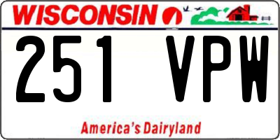 WI license plate 251VPW