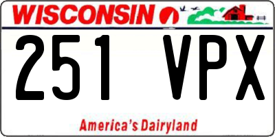 WI license plate 251VPX