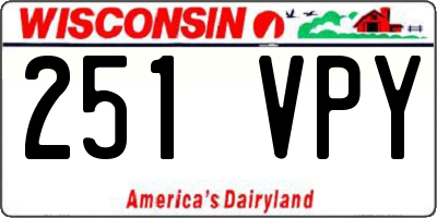 WI license plate 251VPY