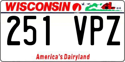 WI license plate 251VPZ