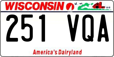 WI license plate 251VQA