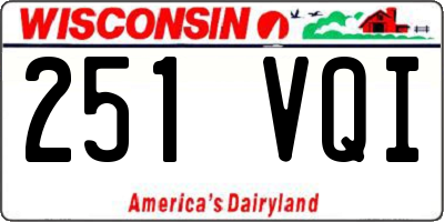 WI license plate 251VQI