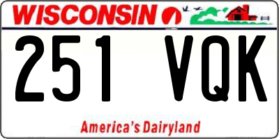 WI license plate 251VQK