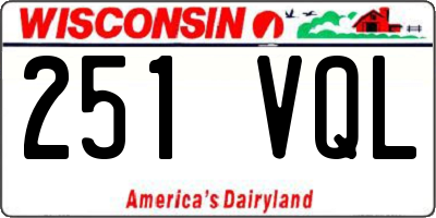 WI license plate 251VQL