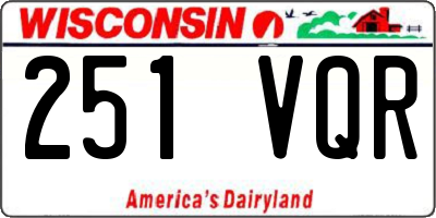 WI license plate 251VQR
