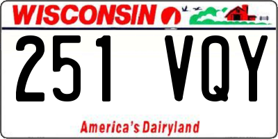 WI license plate 251VQY