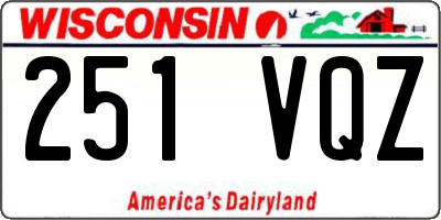 WI license plate 251VQZ