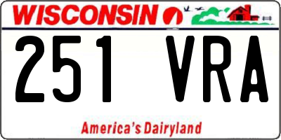 WI license plate 251VRA