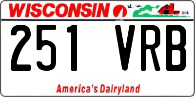 WI license plate 251VRB
