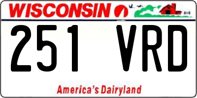 WI license plate 251VRD