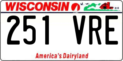 WI license plate 251VRE