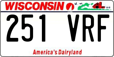 WI license plate 251VRF