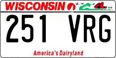 WI license plate 251VRG