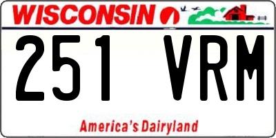 WI license plate 251VRM