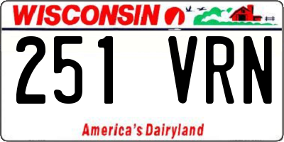 WI license plate 251VRN