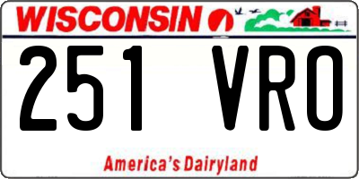 WI license plate 251VRO
