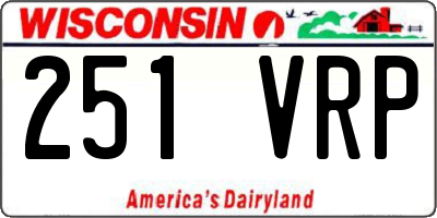 WI license plate 251VRP