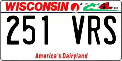 WI license plate 251VRS