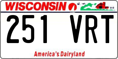 WI license plate 251VRT