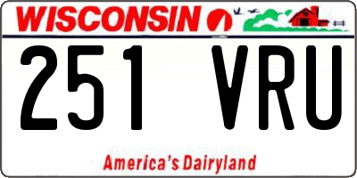 WI license plate 251VRU