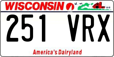 WI license plate 251VRX